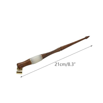 Dip Pen Wood Calligraphy Oblique Nib Pen Holder | Pen Holder with Removable Multi-fit Brass Flange for English Calligraphy, Drawing Comic, Brown - color: Brown