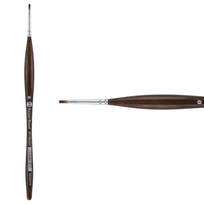 Borciani e Bonazzi Unico Synthetic Mongoose Artist Paint Brush - Series 801 Flat - Size #0 - Watercolors, Oil & Acrylic Paint - Handcrafted in Italy, Anti-Roll Design, Ergonomic Medium Handle - size: 0