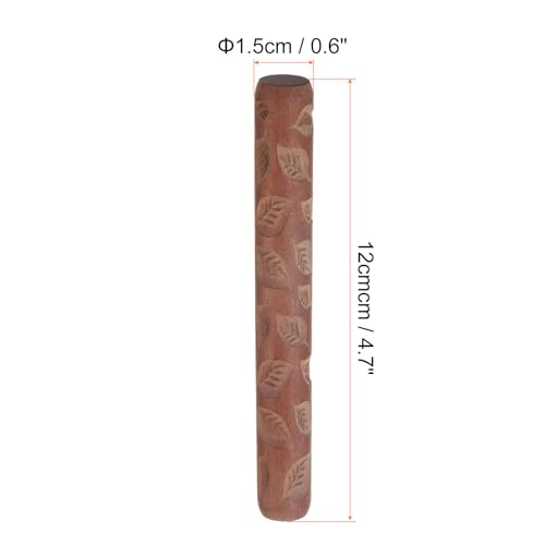 HARFINGTON Wood Clay Roller Pattern Modeling 4.7 Inch Beech Wood Hand Rollers Wooden Pottery Tools Leaves Texture Rollers for Clay Baking Playdough DIY - style: Leaves
