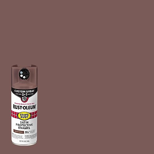 Rust-Oleum Stops Rust Custom 5-in-1 Spray Paint, Satin Chestnut Brown - color: Satin Chestnut Brown, size: 12 Ounce (Pack of 6)