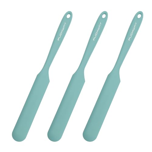 3pcs Silicone Jar Spatulas 10in Long Skinny Heat-Resistant, Narrow Spatula Set for Scraping Peanut Butter, Sourdough, Jam in Small Containers, Blenders & Baking (Green) - color: Green