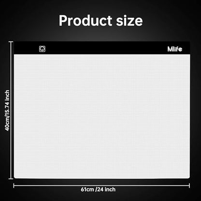 Mlife A2 LED Light Pad for Diamond Painting, Light Board USB Powered Tracing Light with Stand & 4 Fasten Clips - style: A2 kits