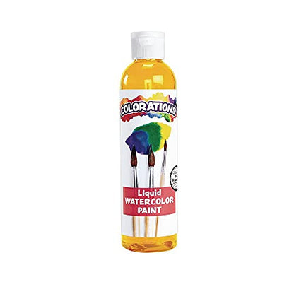 Colorations LWTA Liquid Watercolor Paint, 8 fl oz, Tangerine, Non-Toxic, Painting, Kids, Craft, Hobby, Fun, Water Color, Posters, Cool effects, Versatile, Gift | 8 oz Bottle, Non-Toxic & Made in the USA, Ages 4+, PreK+ - color: Tangerine, style: Standard