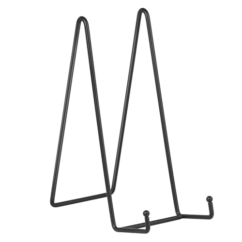 LIONWEI LIONWELI Plate Display Stand Easel Holders - 10" Tabletop Metal Stands for Heavy Plates, Large Platters and Plaques - Black, 2-Pack - size: 10 inch (2 pieces)