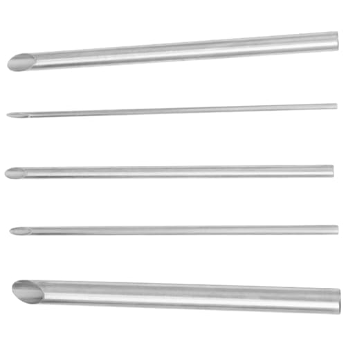 COHEALI 5 Pcs Clay Hole Cutter Set Stainless Steel Pottery Hole Cutter for Sculpture Round Tool for Ceramics Pottery Tools for Trimming and Hollowing 4.33 in Length