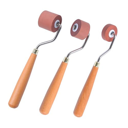 BANLTRE Rubber Brayer Roller for Printmaking, Ideal for Anti Skid Tape Construction Tools, Print,Craft Stamping Brayers for Wallpapers and Scrapbooks (0.4"+0.8"+1.18") - size: 0.4"+0.8"+1.18"