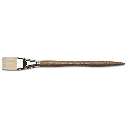 Winsor & Newton Artists' Oil Synthetic Brush, Flat #16 | Synthetic Flagged Bristles, Excellent Color Carrying Capacity, Handmade in England, For Oil Paint - style: Flat #16