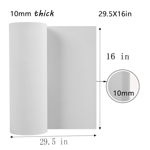 AMZQNART 10mm EVA Foam Sheets Roll 16x29.5in White for Cosplay DIY 90kg/m3 - color: 16×29.5in White, size: 10mm-Thick