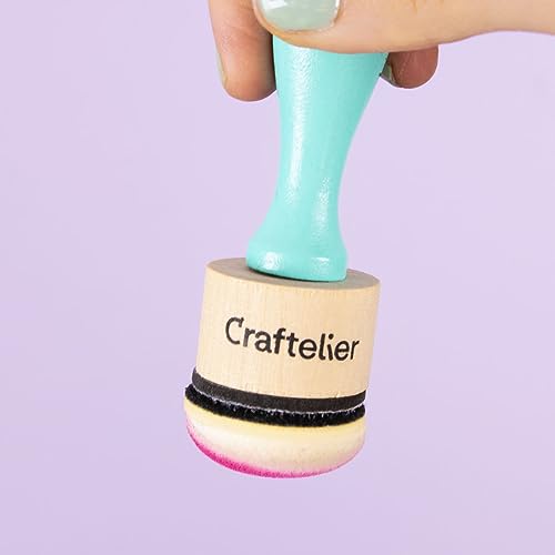Craftelier - Ink Paints Mixing Blending Tools for Scrapbooking and Other Crafts | Includes 2 Handle Ink Tools + 5 Round Foam Pads Interchangeable of 30 mm Diameter | Turquoise Color - size: Ink and Paints Mixing Blending Tools