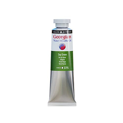 Daler Rowney Georgian Water Mixable Oil Paint Sap Green 37ml Tube - Art Paints for Canvas Paper and More - Oil Painting Supplies for Artists and Students - Artist Oil Paint for Any Skill Set