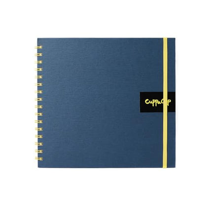 CuppaClip Watercolor Paper 9"x8.5" 300GSM 140LB Spiral Bound Cotton Water Color Pad Cold Press Inner Pocket Art Supplies (Blue) - color: Blue