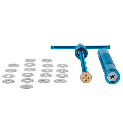 Stainless Steel Clay Extruder Sugar Paste Extruder Cake Fondant Decorating Tool Set Ceramics & Pottery Clay Extruders Mixers & Presses (Blue) - color: Blue