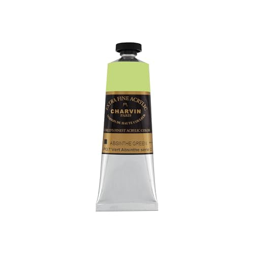 Charvin Extra Fine Professional Acrylic Paint - Absinthe Green, 60ml Tube, Triple-Milled, Lightfast Pigments, Open Stock Artist Acrylic Paints in Nature-Inspired Hues - color: Absinthe Green, size: 2.02 Fl Oz (Pack of 1)