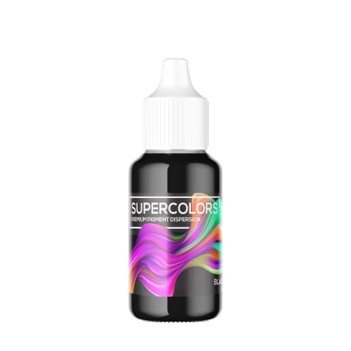Superclear Super Colors Epoxy Pigment Black 1 oz, Concentrated Resin Dye | Highly concentrated liquid dye for epoxy, resin art & casting. Pairs with mica powder, a little goes far - color: Black, size: 1 oz