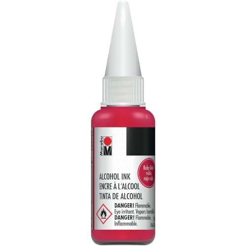 Marabu Alcohol Ink - Ruby Red - Ignite Your Passion and Unleash a Fiery Whirlwind of Emotion in Every Stroke - 20ml Bottle