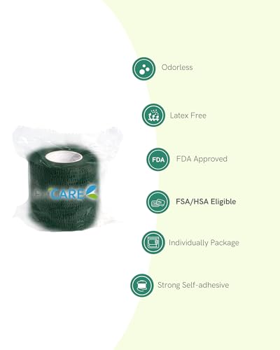 FriCARE Self Adhesive Bandage Wrap, Medical Tape in First Aid Kit | Elastic Cohesive Bandages for Sports/Vet/Wrist Ankle Wounds, 2 Inches X 5 Yards, Latex-free 6 Rolls, Terra Splash - color: Terra Splash