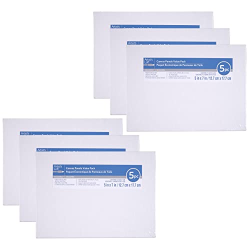 6 Packs: 5 ct. (30 total) Value Pack Canvas Panels by Artist's Loft® Necessities™ - size: 5\ x 7\