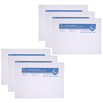 6 Packs: 5 ct. (30 total) Value Pack Canvas Panels by Artist's Loft® Necessities™ - size: 5\ x 7\