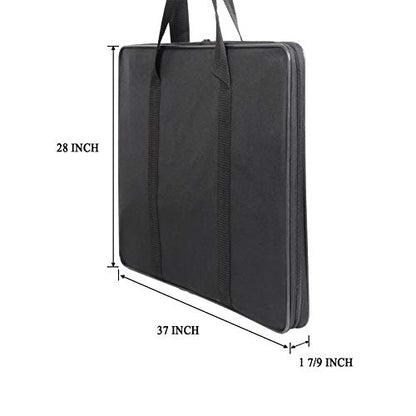 JJRING 37x28 Inch Wire Framed Art Portfolio Case Bag, Black