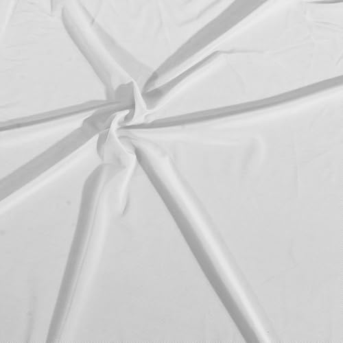 Manyshofu White Mesh Fabric by The Yard 4-Way Stretch, 60 Wide (1 Yard) - color: White, size: 1 Yard