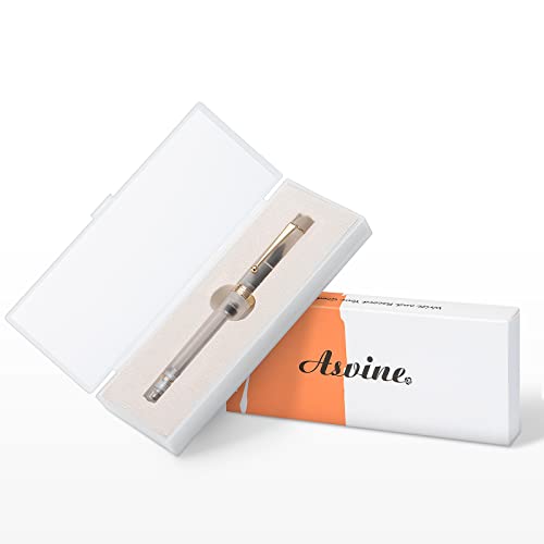 Asvine V126 Vacuum Filling Fountain Pen Extra Fine Nib, Frosted Transparent Clear Acrylic, Large-Capacity with Gift Case - color: Frosted clear, style: Extra Fine Point