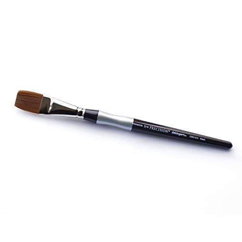 KINGART 1070B Premium 12 Pc. Precision Acrylic Artist Paint Brushes, Short Comfort Handle, Synthetic Taklon Hair for Acrylic, Oil, Watercolor and Gouache Paints, Set of 12