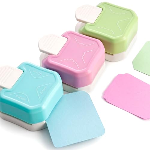 LOVEINUSA Corner Rounder Punch, 3 in 1 Paper Punch with 3 Round Corner Sizes (R4/R7/R10mm), Decorative Edge, Chamfer Cutter for Scrapbooking, Photos, Cardstock, Laminate, DIY Cards & Crafts