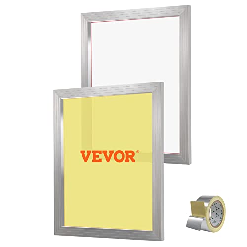 VEVOR Screen Printing Kit, 2 Pieces Aluminum Silk Screen Printing Frames, 20x24inch Silk Screen Printing Frame with 160 Count Mesh, High Tension Nylon Mesh and Sealing Tape for T-Shirts DIY Printing - size: 20x24inch