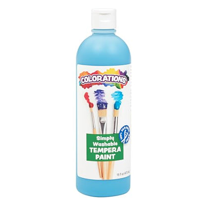 Colorations Paraben-Free Washable Tempera Paint for Kids, 16 oz Bottles - color: Sky Blue