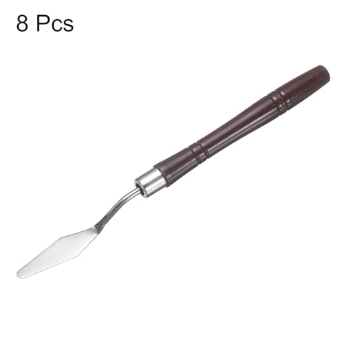 HARFINGTON 8pcs Palette Knife Painting Tool 6.3" Pointed Stainless Steel Blade Plastic Handle Spatula Painting Pallet Knife for Oil Acrylic, Red - size: 6.3"
