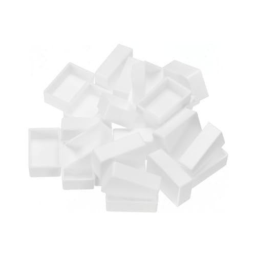 PATIKIL 3.2ml Watercolor Pans, 24 Pack Empty Full Pans Plastic Watercolor Tins for Watercolor Oils Acrylic Painting Travel Tin Case Palette, White - color: White