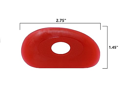 Creative Hobbies Red Soft Silicone Pottery - Pack of 2 | Ultra-Soft Ceramic Sculpting Tool for Smooth Finishing and Removing Finger Marks | Essential Tool for Potters (Shape 0) - color: Shape 0