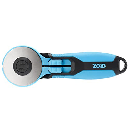 Zoid 60mm Rotary Cutter with Grip, Fabric Cutter Wheel, Rotary Cutter Blade, Craft Cutting Tool, Freehand Tool For Dense Fabrics,Denim, Corduroy and Multiple Projects, Soft-Touch Handle - size: 60mm
