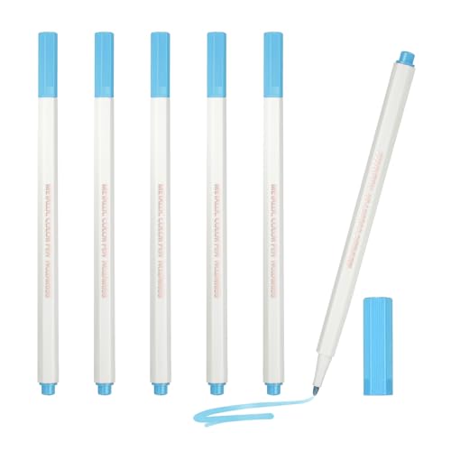 PATIKIL Metallic Marker Pens, 6Pcs Permanent Markers Medium Tip Quick Dry Paint Pen on Plastic Wood Stone Glass Canvas DIY Crafts Art Supplies for Drawing Writing Marking, Light Blue - color: Light Blue