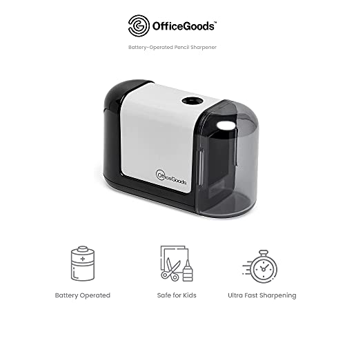 OfficeGoods Mini-Pro Electric Pencil Sharpener, Cordless, Black - color: Black