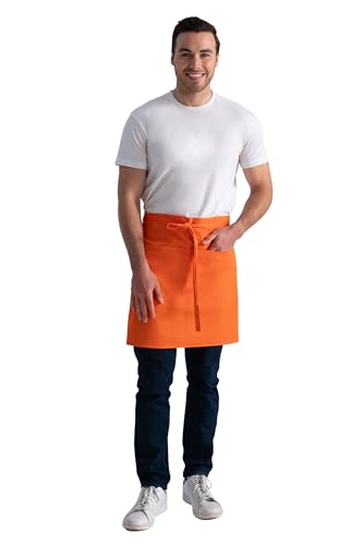 Chef Works Unisex Half Bistro Server Apron - color: Tangerine