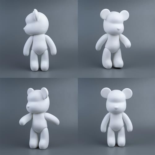 7+9 inch Blank Bear Mold 2 Set DIY Fluid Bear + 1 Keychain Creativity Figure for Home Decoration