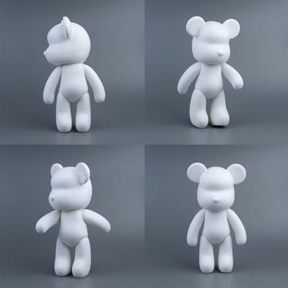 7+9 inch Blank Bear Mold 2 Set DIY Fluid Bear + 1 Keychain Creativity Figure for Home Decoration
