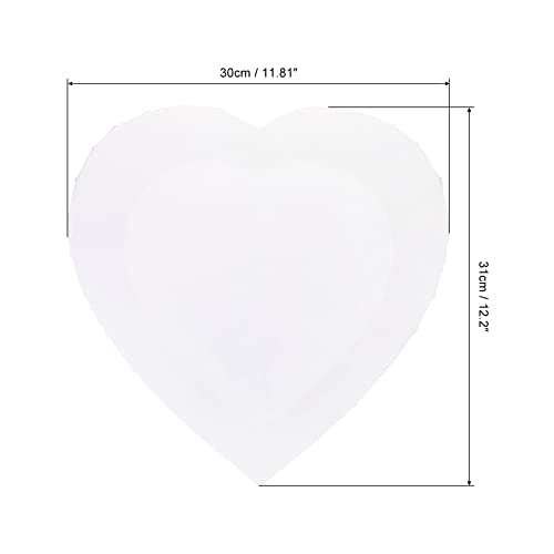 PATIKIL Paint Canvases Panel for Painting, 2 Pack 12x12 Inch Heart Shape Wood Frame Stretched Blank Art Board Panels for Acrylic, Oil, Tempera Painting, White - size: 12x12 Inch