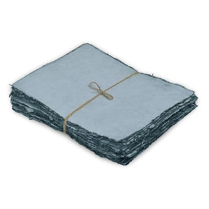 LEATHER VILLAGE Grey Deckled Edge Watercolor Paper 25 Sheets 6x8 Inches - color: Grey Toned, size: 8 x 6 Inch