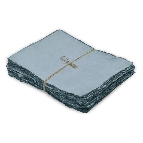LEATHER VILLAGE Grey Deckled Edge Watercolor Paper 25 Sheets 4x6 Inches - color: Grey Toned, size: 6 X 4 Inch