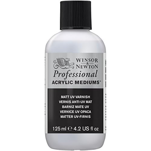 Winsor & Newton Professional Acrylic Medium, Matt UV Varnish, 125ml | Provides a removable matte protective coating that helps guard acrylic paintings against UV damage, dust, and dirt. - color: Matt Uv Varnish, style: 125ml (4.2-oz)