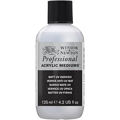 Winsor & Newton Professional Acrylic Medium, Matt UV Varnish, 125ml | Provides a removable matte protective coating that helps guard acrylic paintings against UV damage, dust, and dirt. - color: Matt Uv Varnish, style: 125ml (4.2-oz)
