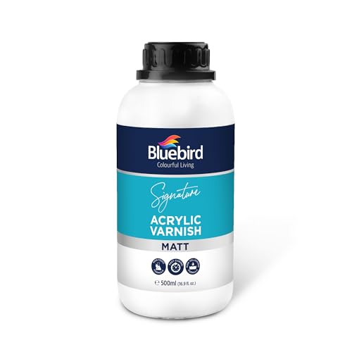 Bluebird Signature Matte Varnish for Acrylic Painting, Non-Yellowing, Non-Toxic, Anti-Crazing, Matte Varnish for Pro Artists, Hobby Painters & Kids (Matt, 16.9 Fl Oz) - color: Matt, size: 16.9 Fl Oz