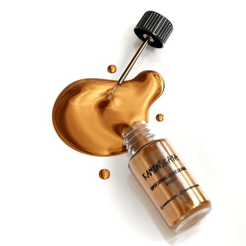 KAMENSKAYA Bronze Leaf Paint, Liquid Gilding Paint, 0.68 fl oz | Liquid Leaf Paint with Natural Metallic Pigment, Strong Shine, One-Coat Coverage, Built-In Brush – Made in EU - color: Bronze, size: 0.68 Fl Oz (Pack of 1)