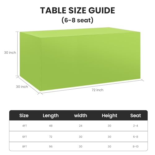 Ascoza 2 Pack Fitted Tablecloth for 6 Foot Rectangle 72 x 30 Inch Apple Green Table Covers Water Resistant Polyester Cloth for Folding, Parties,Display, Trade Show (Apple Green) - color: Apple Green, size: 6FT