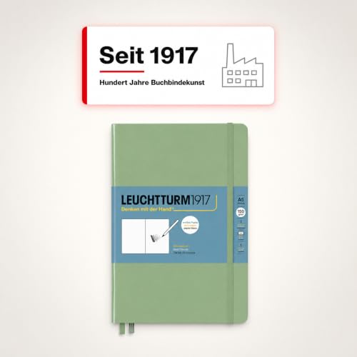 Leuchtturm1917 - Medium A5 Hardcover Sketchbook (Sage) - 112 Pages of 150g/m² Paper - color: Sage, size: Medium (A5)