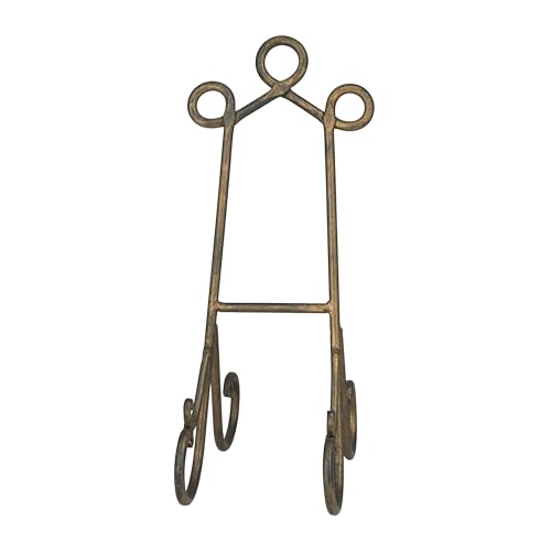 Deco 79 Metal Display Easel Scroll Tabletop Easel, Display Stand 7" x 10" x 16", Gold - color: Gold, size: 7" x 10" x 16"