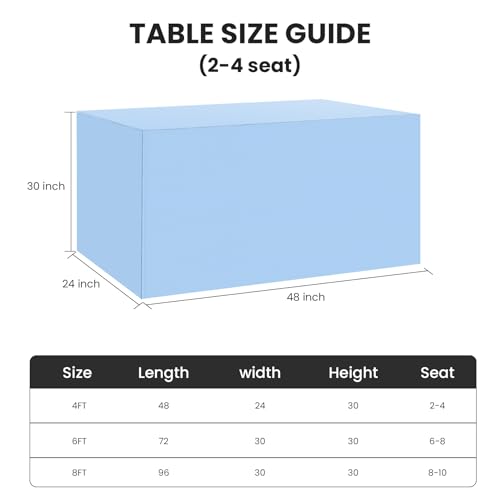 Ascoza 2 Pack Fitted Tablecloth for 4 Foot Rectangle Tables 48 x 24 Inch Blue Mist Table Covers Water Resistant Polyester Table Cloth for Wedding, Parties,Display, Trade Show (Blue Mist) - color: Blue Mist, size: 4FT