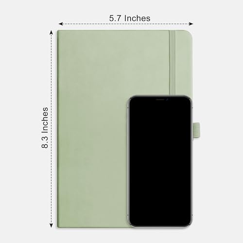 RETTACY Blank Journal Notebook, 192 Pages per Pack, A5 Size (5.7'' x 8.3'') - color: Black & Light Green